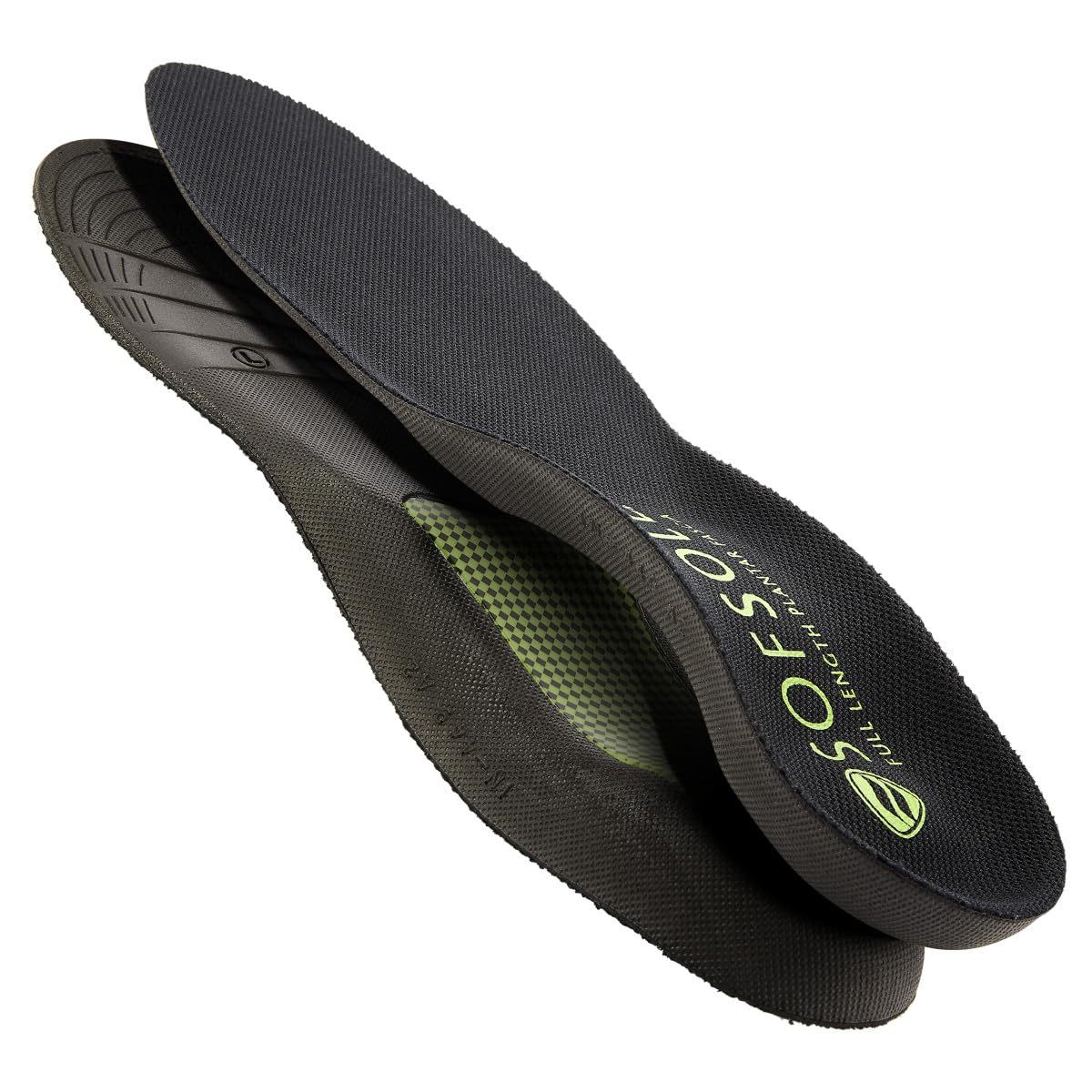 Sof Sole Plantar Fascia Support Full-Length Gel Shoe Insert Insole, Black, Womens 5-11