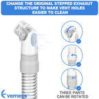 3 Packs Replacement Short Hose for N20, Reduce Air Leaks & Noisy Sound, Included 3 PCS of Short Tubes, Quick-Release Elbows and