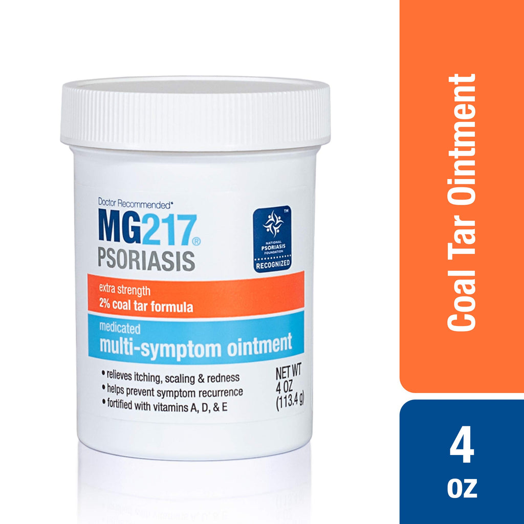 MG217 Multi Symptom Relief 2% Coal Tar Medicated Psoriasis Ointment oz Jar, 4 Oz