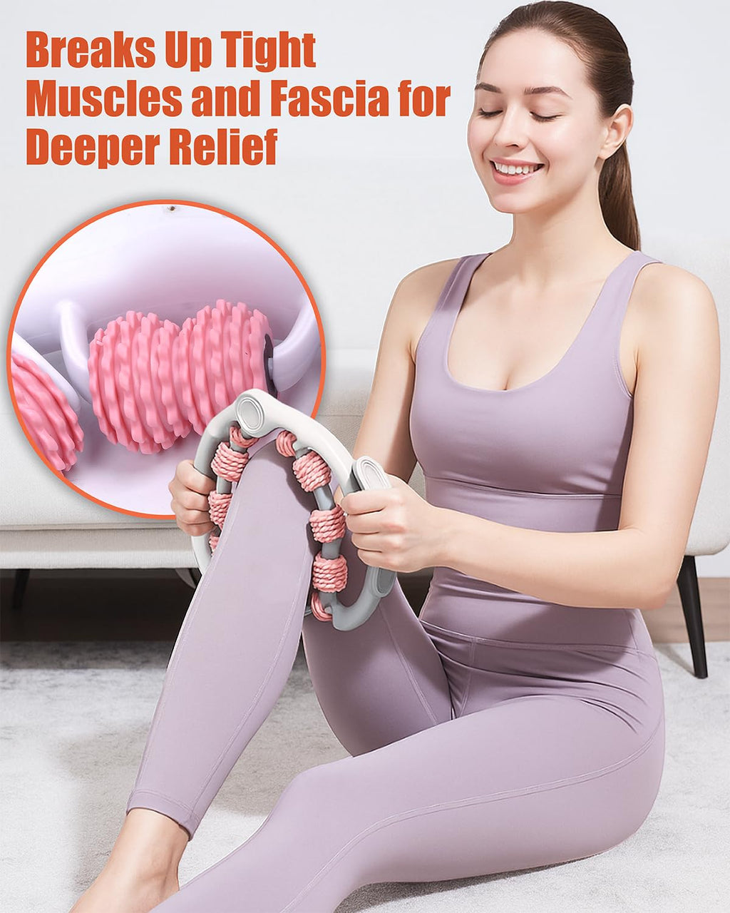 Cellulite Massage Roller - Anti-Cellulite Massager with Detachable Roller Handles for Thighs, Legs & Buttocks - Fascia Massage T