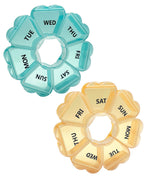 Large Weekly Pill Organizer,7 Day Cute Heart Pill Organizer,Weekly Container for Fish Oil/Medicine/Supplements (Orange1+Blue3)