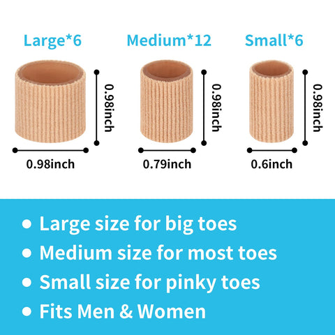 tifanso 24PCS Gel Toe Protectors Covers, 0.98 Inches Toe Sleeve Tubes Pads Guards for Blisters, Corn Cushions for Women