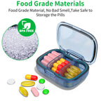 2 Pack 3 Compartment Small Pill Box, Moisture Proof Pill Case, Travel Pill Organizer for Pocket Purse, Daily Portable Medicine V