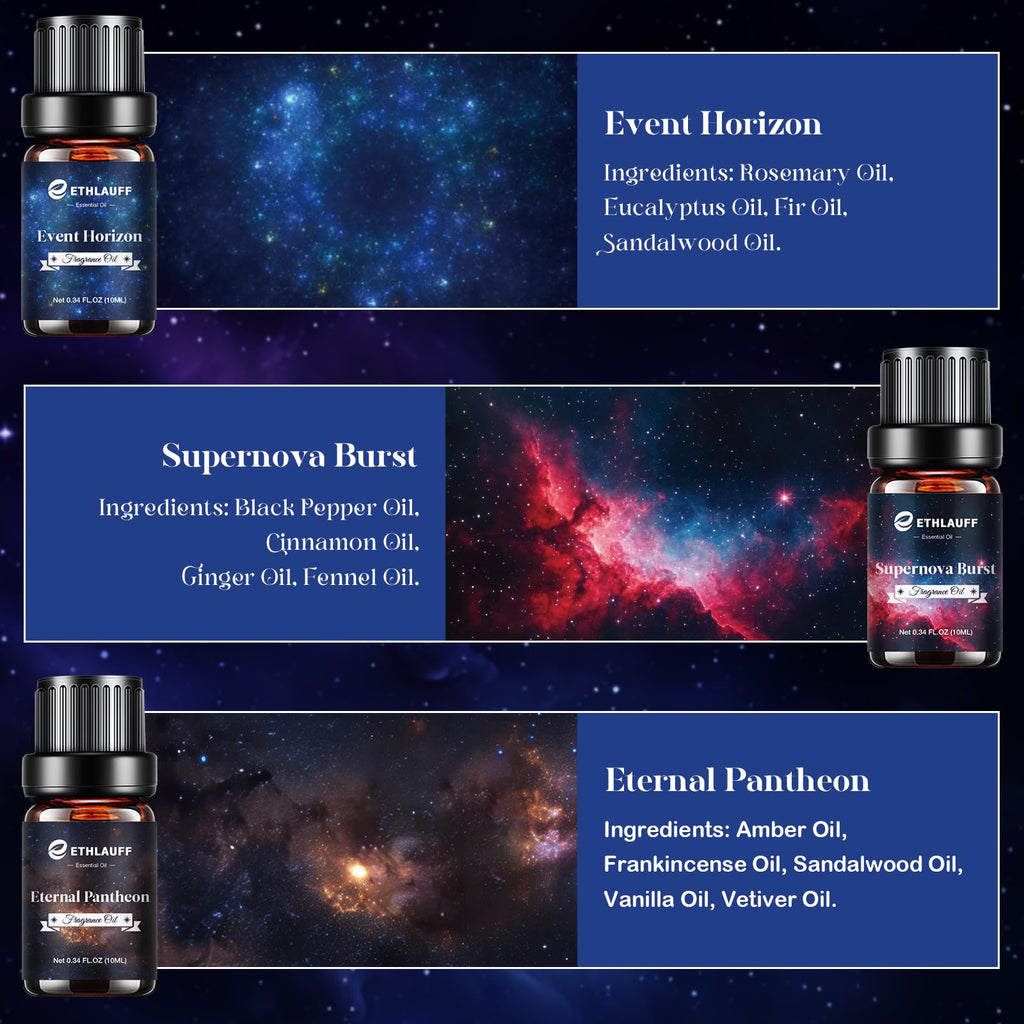 Essential Oil Blends, Starry Spell Essential Oil Set for Diffusers for Home, Humidifiers, Candle Making, Magical Aromatherapy Bl