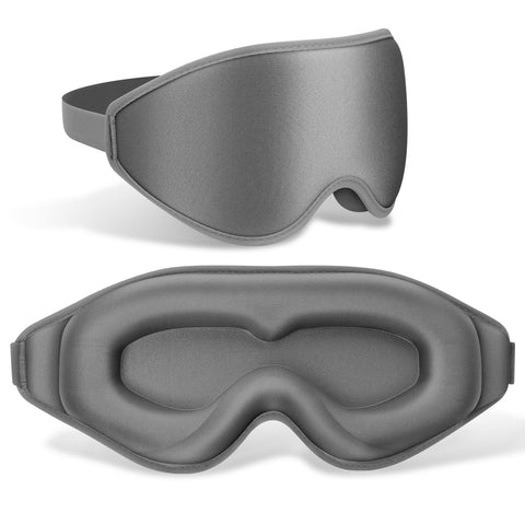 FlyCoco 99% Fully Block Out Light Eye Sleep Mask, 3D Deep Contoured Eyes Cover Zero Pressure, Long Lash Extension Eyes Mask with