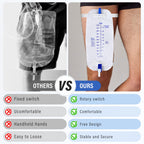 Geiserailie 1000ml Leg Bag Urinary Drainage Bag with Cloth Straps, 33.8oz Large Capacity Urine Leg Bag with Anti Reflux Valve, E