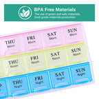 Large Weekly Pill Organizer 4 Times A Day, Moisture-Proof 7 Day Pill Box, Travel Pill Cases Portable for Pills Vitamin Fish Oil