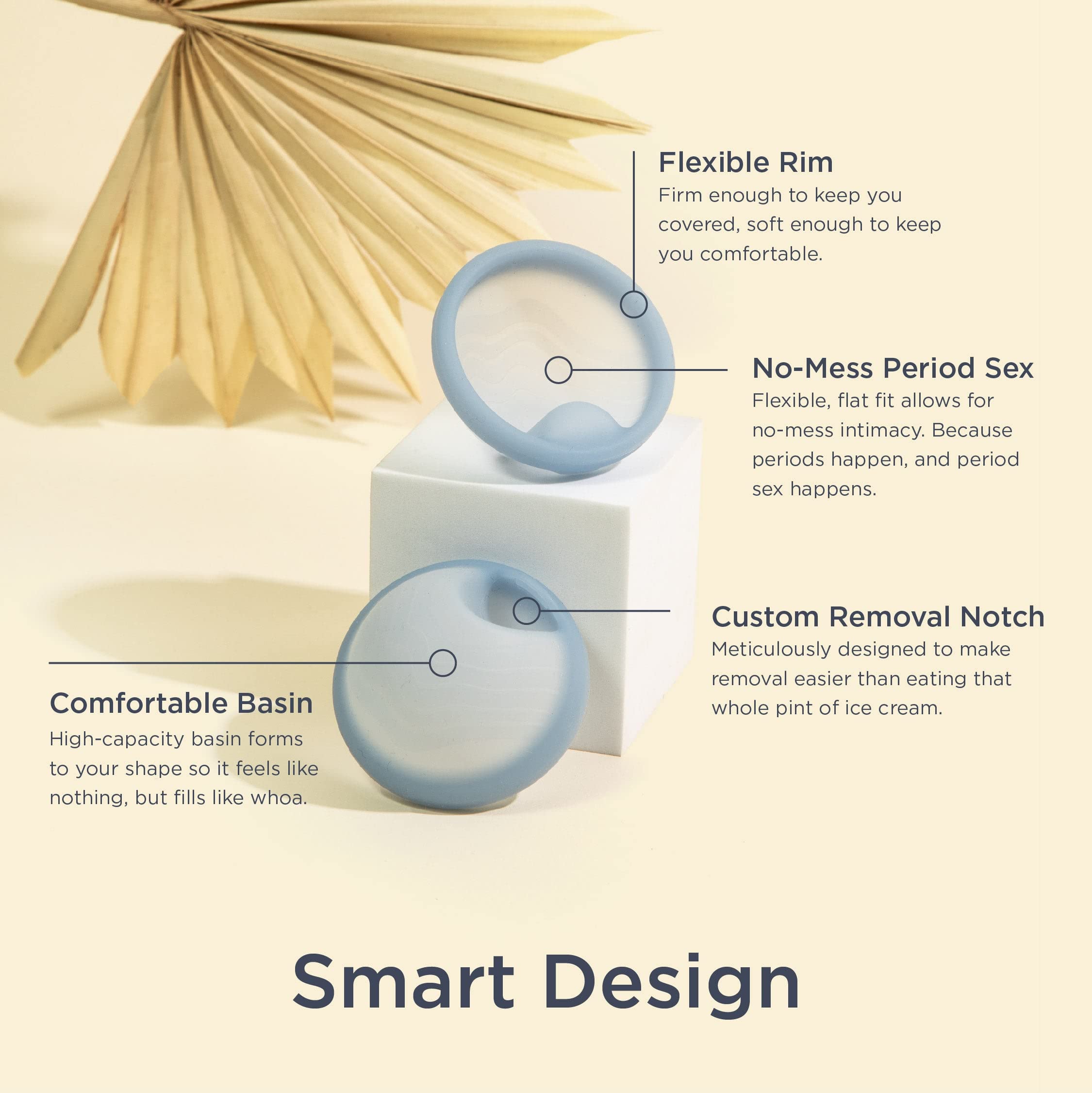 Saalt Menstrual Disc - Soft, Flexible, Reusable Medical-Grade Silicone - Wear 12 Hours - Removal Notch - Two Sizes - Menstrual C