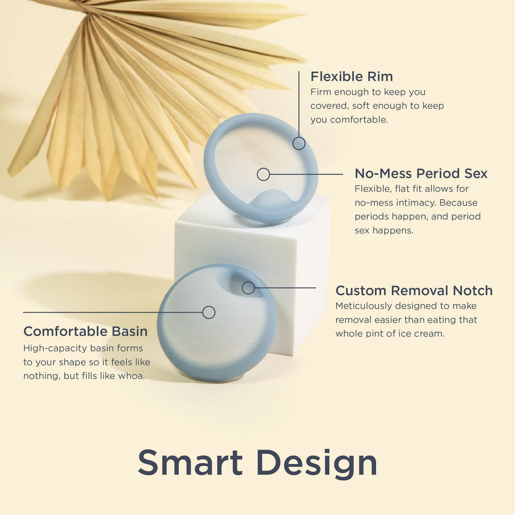 Saalt Menstrual Disc - Soft, Flexible, Reusable Medical-Grade Silicone - Wear 12 Hours - Removal Notch - Two Sizes - Menstrual C
