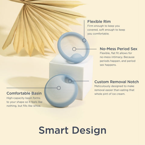 Saalt Menstrual Disc - Soft, Flexible, Reusable Medical-Grade Silicone - Wear 12 Hours - Removal Notch - Two Sizes - Menstrual C