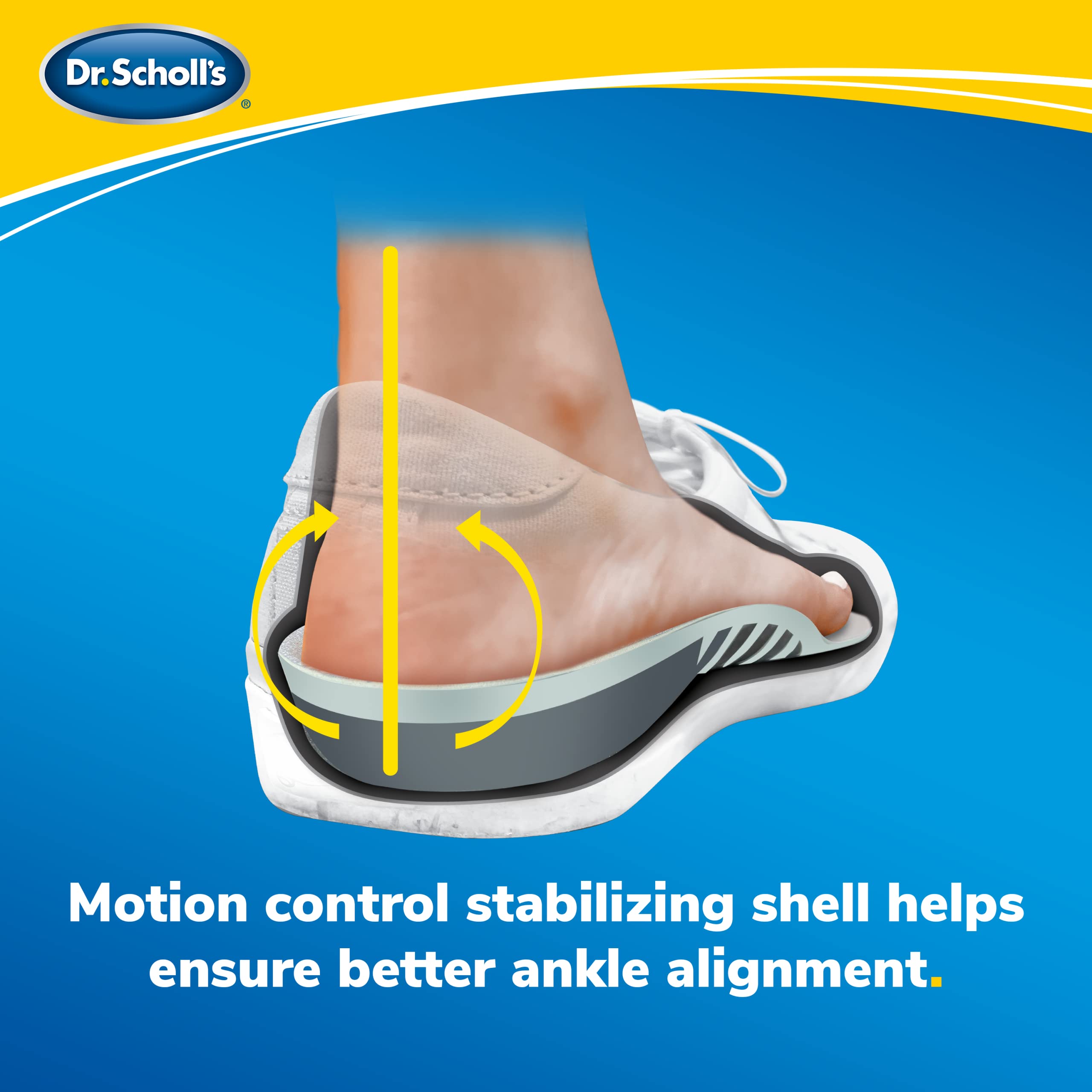 Dr. Scholls Stabilizing Support Insole Improves Posture, Alignment & Balance. Added Arch Support for Flat Feet & Overpronation