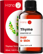 Hana Thyme Essential Oil - 100% Pure and Natural Thyme Oil for Hair, Skin, Diffuser - with a Fresh, Herbaceous Scent (1 Fl Oz)