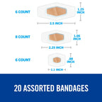 Nexcare Waterproof Clear Bandages Assorted 20 Each (Pack of 2)