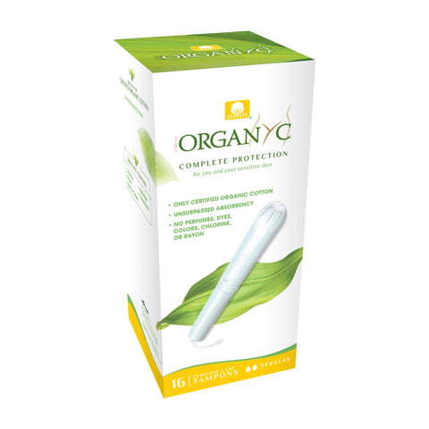 Organyc - 100% Certified Organic Cotton Tampons - Cardboard Applicator, Free from Chlorine, Perfumes, Rayon, and Chemicals, Regu