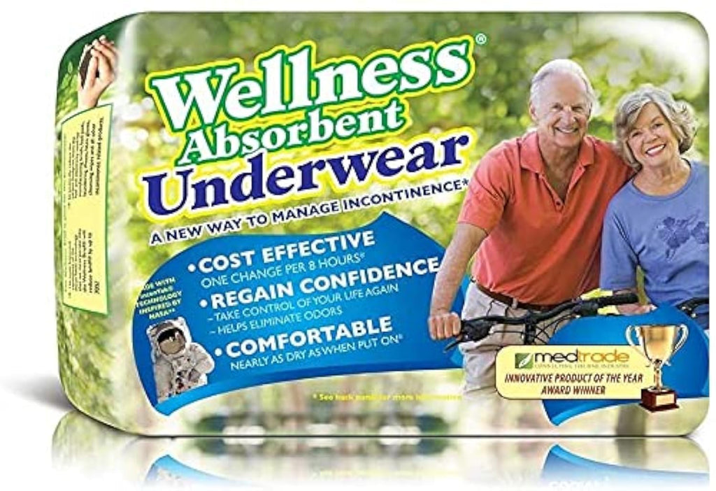 Unique Wellness-Absorbent Underwear (Pull-Ups) Size X-Large (40-60 Waist) 12 Count