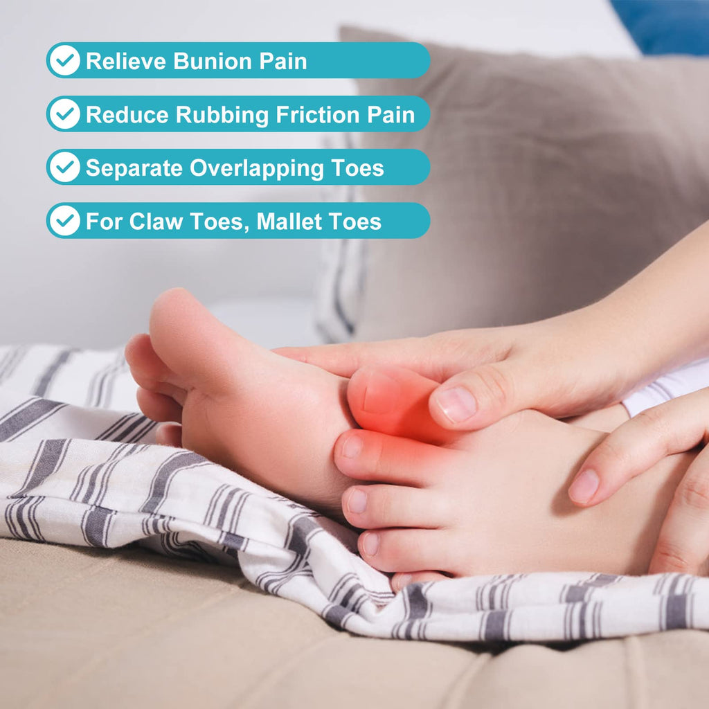 Yosoo Health Gear Gel Bunion Protector, 2pcs Bunion Pads and Cushions, Soft Silicone Bunion Corrector Big Toe Bunion Guards, Eas