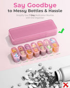 ???????? ??????????????????, Am & Pm Pill Organizer 7 Days, Weekly Pill Organinzer 2 Times a Day, Pill Box 7 Day, Medicine Pill
