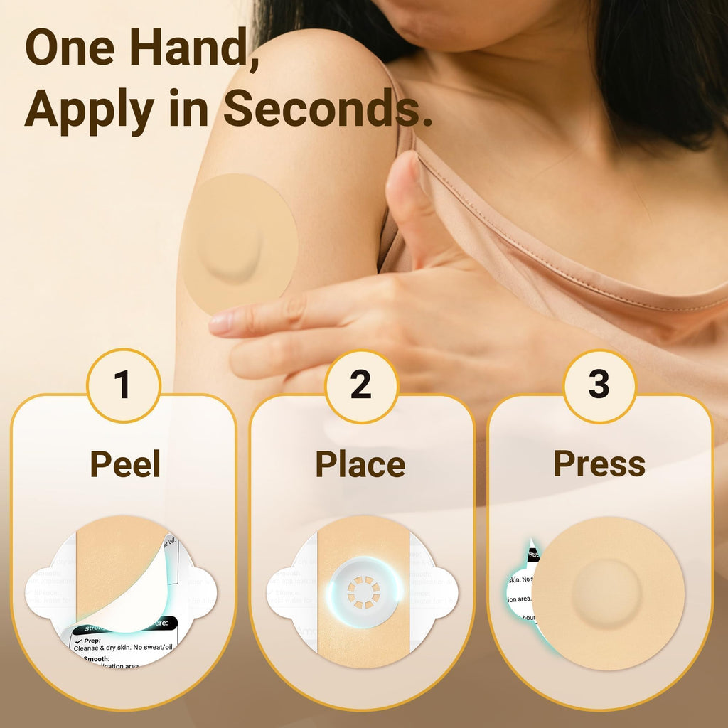 Amolyfe Libre 3 Sensor Covers Waterproof, 20 Pack Freestyle Libre 3 Plus Covers, Bump-Proof with Hard Cap, Waterproof Breathable