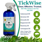3 Moms Organics TickWise Insect Repellent, 32oz Extra Strength - DEET- Free, Tick and Insect Repellent, Plant Based Essential Oi