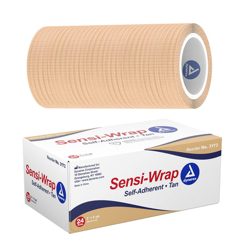 Dynarex 3173 Sensi Wrap, Self Adherent, 3'' x 5 yard, Tan, Pack of 24