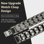 Feraco Magnetic Bracelet for Men Titanium Steel Magnetic Bracelet for Men with Double Row Magnets Adjustable (Gray)
