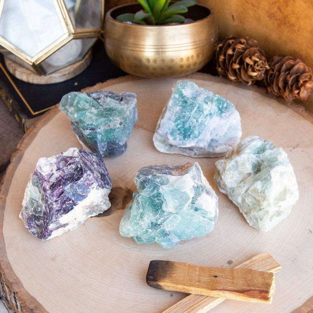 Zenkeeper 1 Lb Large Rough Fluorite Stone Raw Fluorite Crystal Stone Natural Rainbow Fluorite Purple Fluorite Green Fluorite Cry
