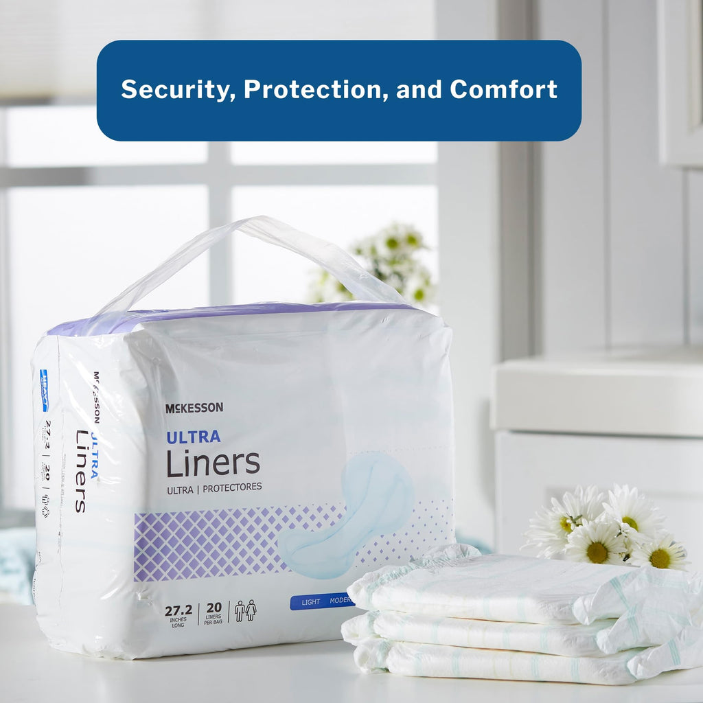 McKesson Incontinence Pads for Adult Women and Men [Pack of 20] Bladder Control and Postpartum Liners, Heavy Absorbency