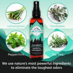 Lumi Outdoors Natural Shoe Deodorizer Spray and Foot Powder Bundle - Lemon Eucalyptus and Foot Powder