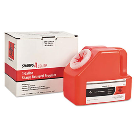 SharpsAssure SA2G 2 gal Sharps Retrieval Mail Back System Kit, 10'' Length x 10'' Height x 15'' Width