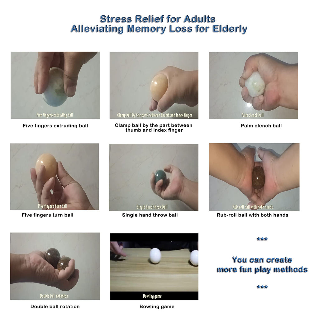 LLY 2 Hand Exercise Ball, Chinese Baoding Ball, Hand Therapy Ball, Adult Stress Relief Massage Ball, Alleviating Memory Loss (
