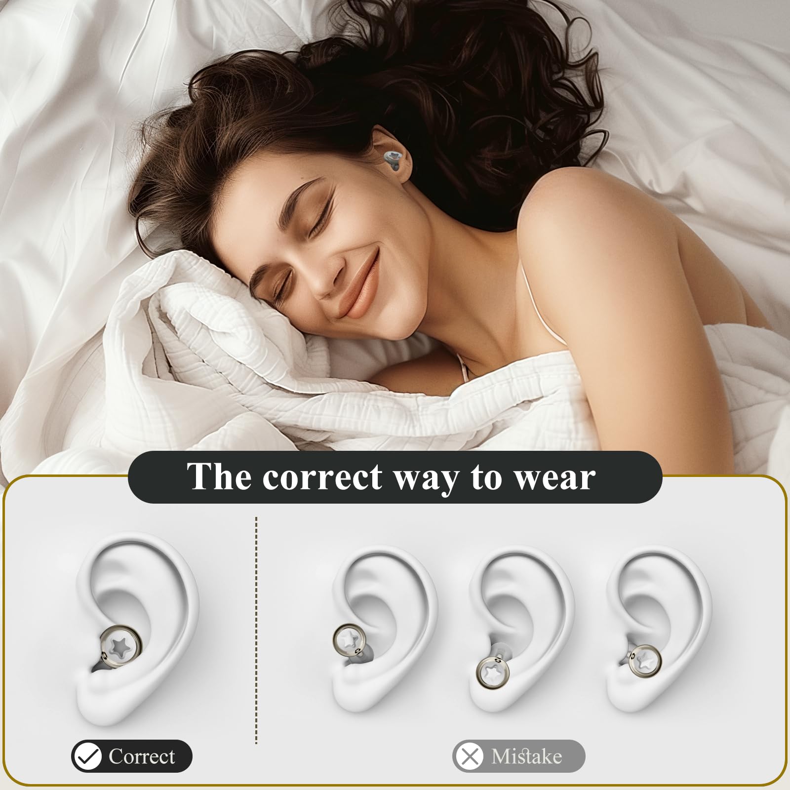 Bradwigson Noise Sensitivity Soft Silicone Ear Plugs Transparent Hearing Protection,Washable and Noise Reduction,3 Pairs S/M/L E