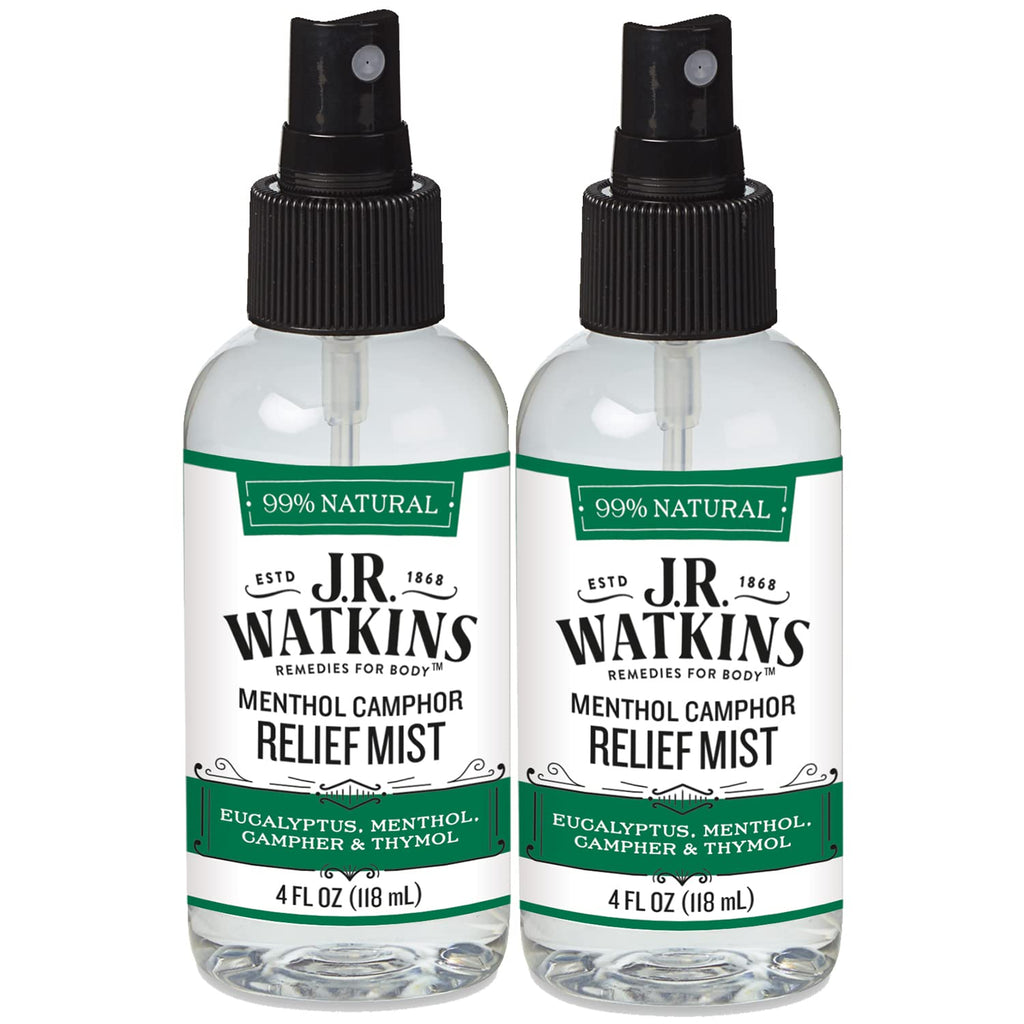 J.R. Watkins Natural Menthol Camphor Relief Mist, Mist for Flu and Cold Relief, Decongestant for Stuffy Nose, USA Made and Cruel