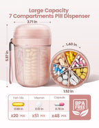 Large Pill Organizer with 7 Large Compartments,Pill Dispenser with Desiccant to Keep Medicines Fresh,Pill Bottle Organizer | Ant