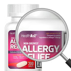 HealthA2Z Fexofenadine Hydrochloride 60mg | 12-Hour Antihistamine for Allergy Relief | Non-Drowsy (200 Counts (Pack of 1))