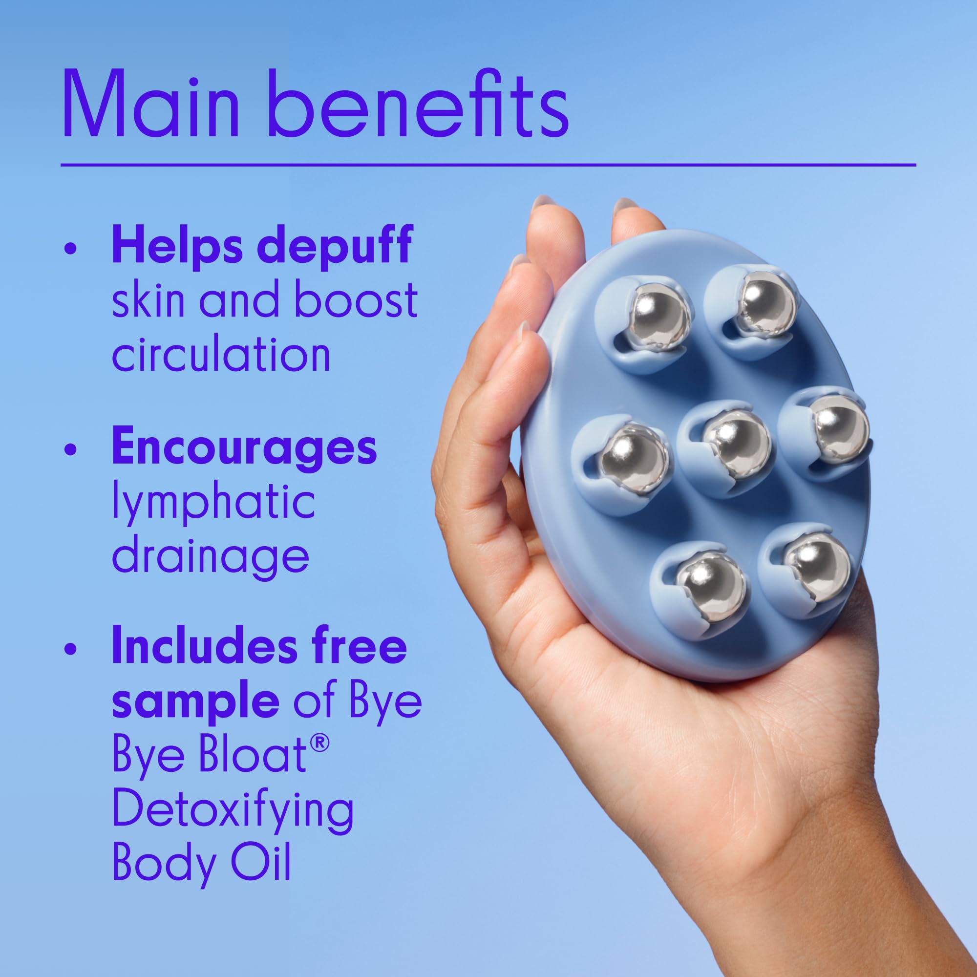 Love Wellness Bye Bye Bloat Lymphatic Massage Roller | Handheld Massager and Body Sculpting Tool | Supports Lymphatic Drainage,