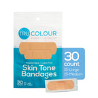 Tru-Colour Skin Tone Bandages Variety Pack - Flexible Fabric Adhesive Strips, Fingertip, Knuckle Bandages - Beige, 2 Pack, 50 Co