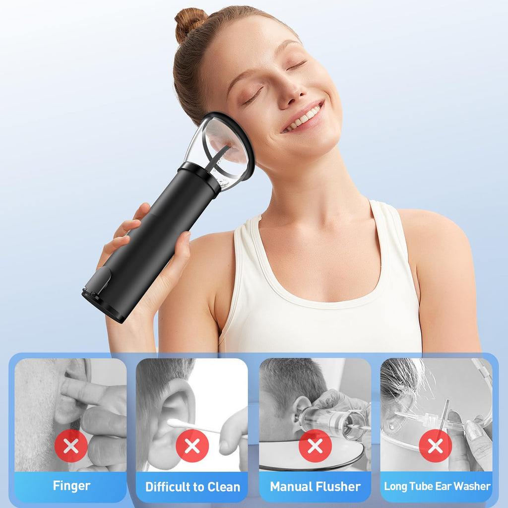 HeaDot Electric Ear Wax Removal, Retractable Water Ear Wax Cleaner, Effective Ear Cleaning Kit, IPX6 Ear Irrigation Flushing Sys