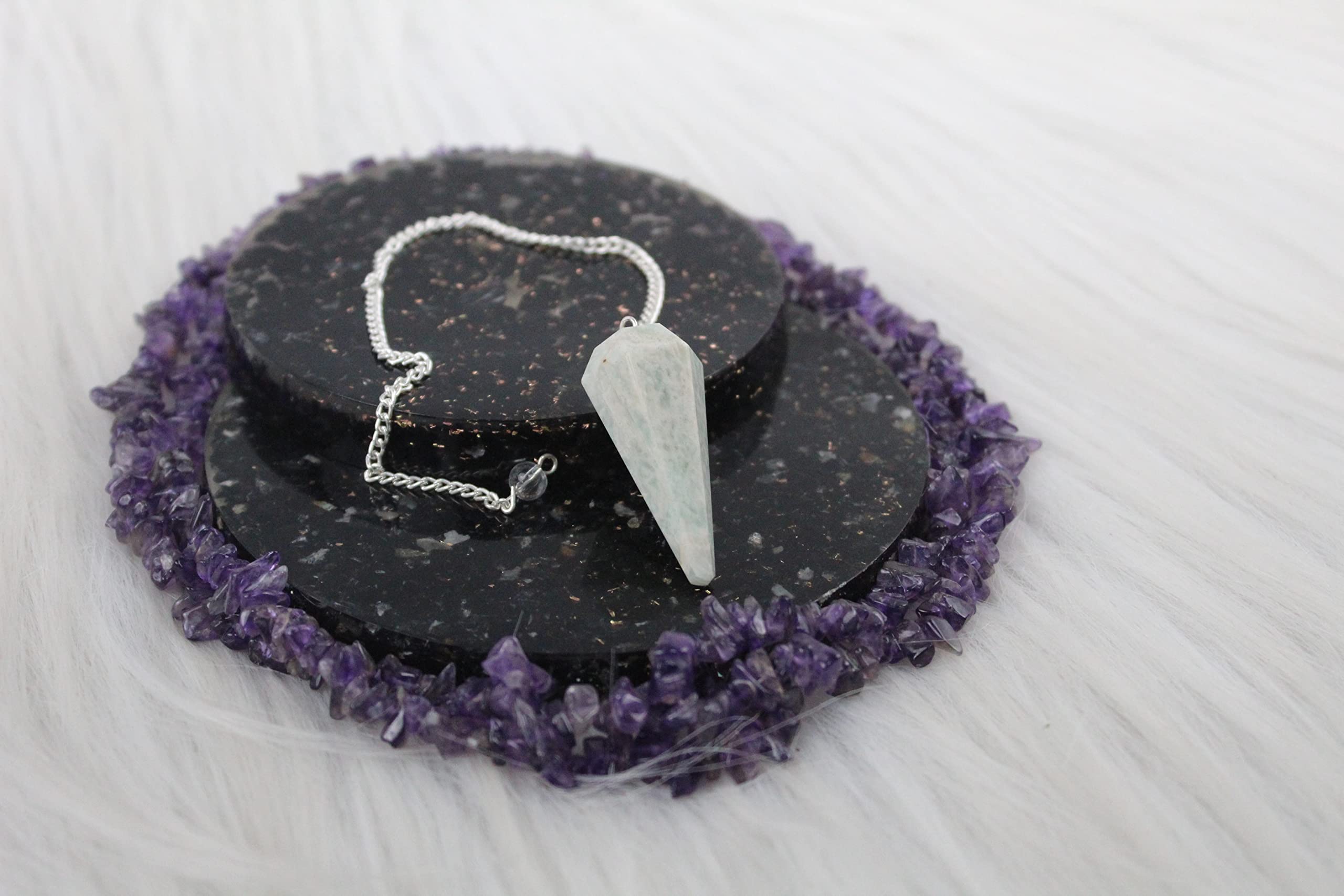 Jet Amazonite Cone Pendulum Dowsing Faceted Cone Shaped Positive Energy, Peace of Mind, Balance, Healing, Meditation Success spi