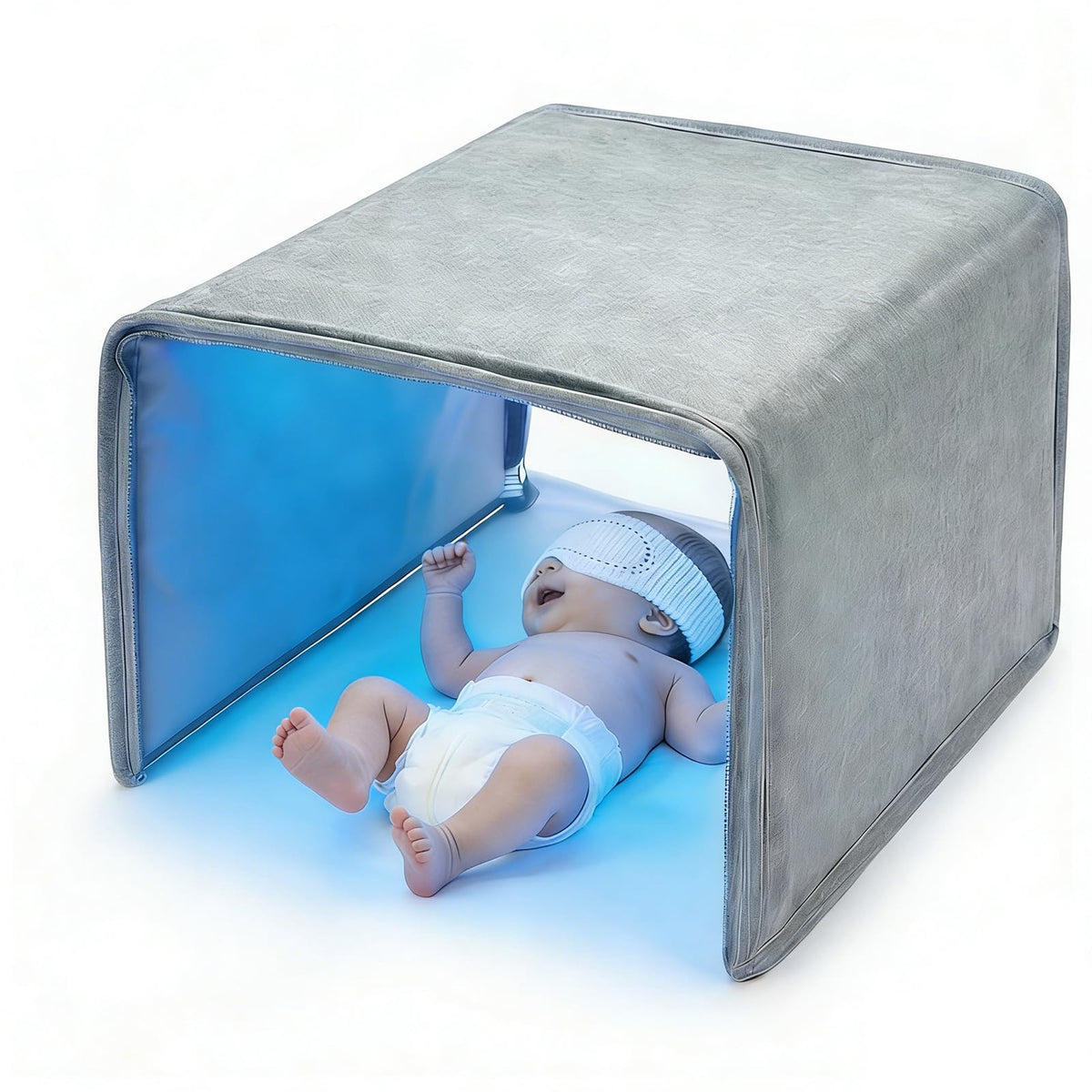 Newborn Jaundice Blue Light Therapy Blanket, Portable Bilirubin Biliblanket with 144 LED Lights, ThreeSide Cover, No Installati