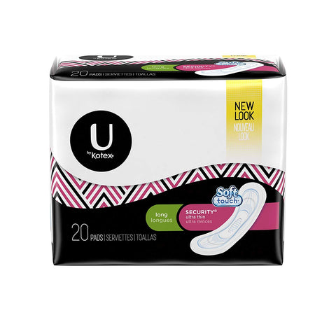 Kotex Ultra Thin Maxi Pads Long for Medium Protection - 20 Pads / Pk, 12 Pack