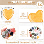Nuenen 30 Pcs Heart Shape Crystals Bulk 1.2 Inch Gemstone Heart Stones Worry Stone Rocks Quartz Love Pocket Palm Bulk for Valent