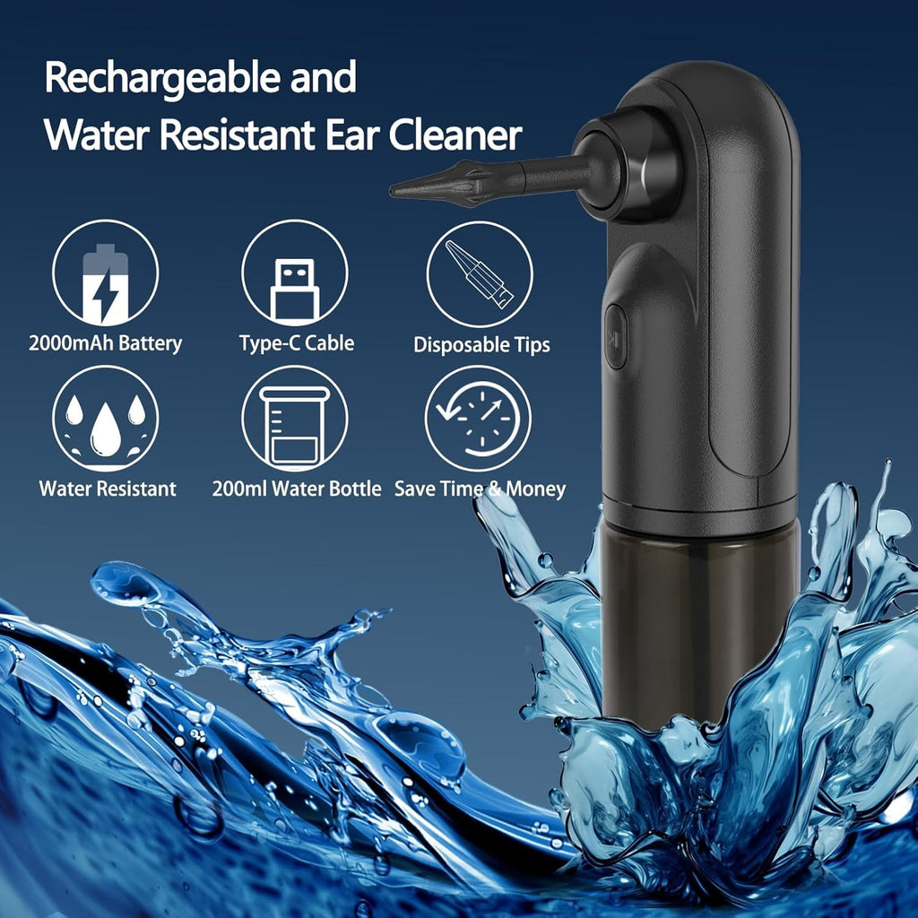 Ear Wax Removal Kit MLriyl Electric Auditory Cleaner with 4 Modes Water Powered Irrigation System 12 Reusable Tips Earwax Remove