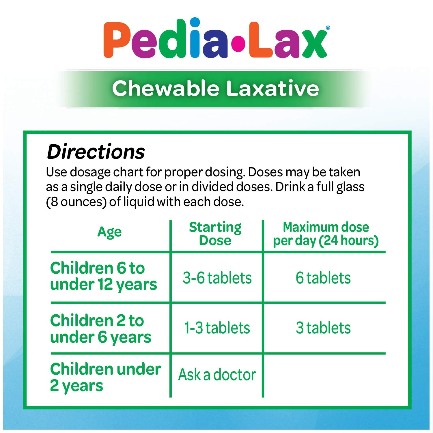 Pedia-Lax Laxative Chewable Tablets for Kids, Ages 2-11, Watermelon Flavor, 30 CT, 24 Pack