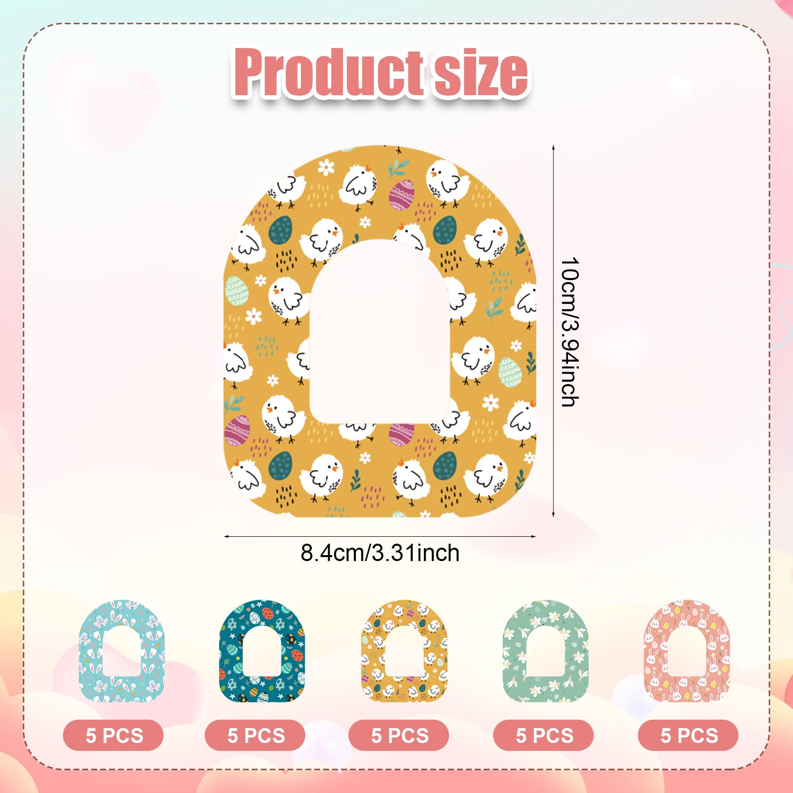 25pcs Adhesive Patch, Easter Day Adhesive Patches Easter Precut Adhesive Overpatches Waterproof Sensor Sticker Covers Easter Bre