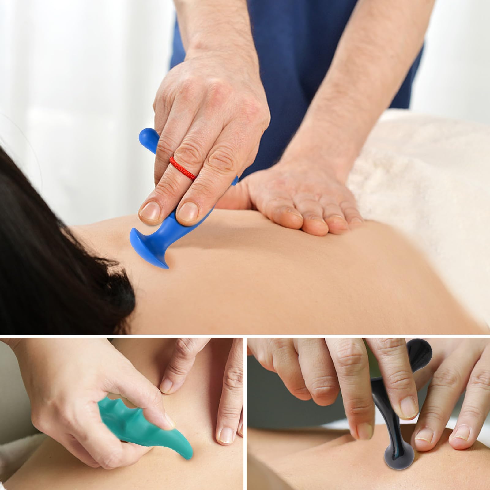hautllaif Manual Trigger Point Massage Tool and Thumb Saver for Full Body Deep Tissue Massage, Set Include 1 Green Thumb Protect