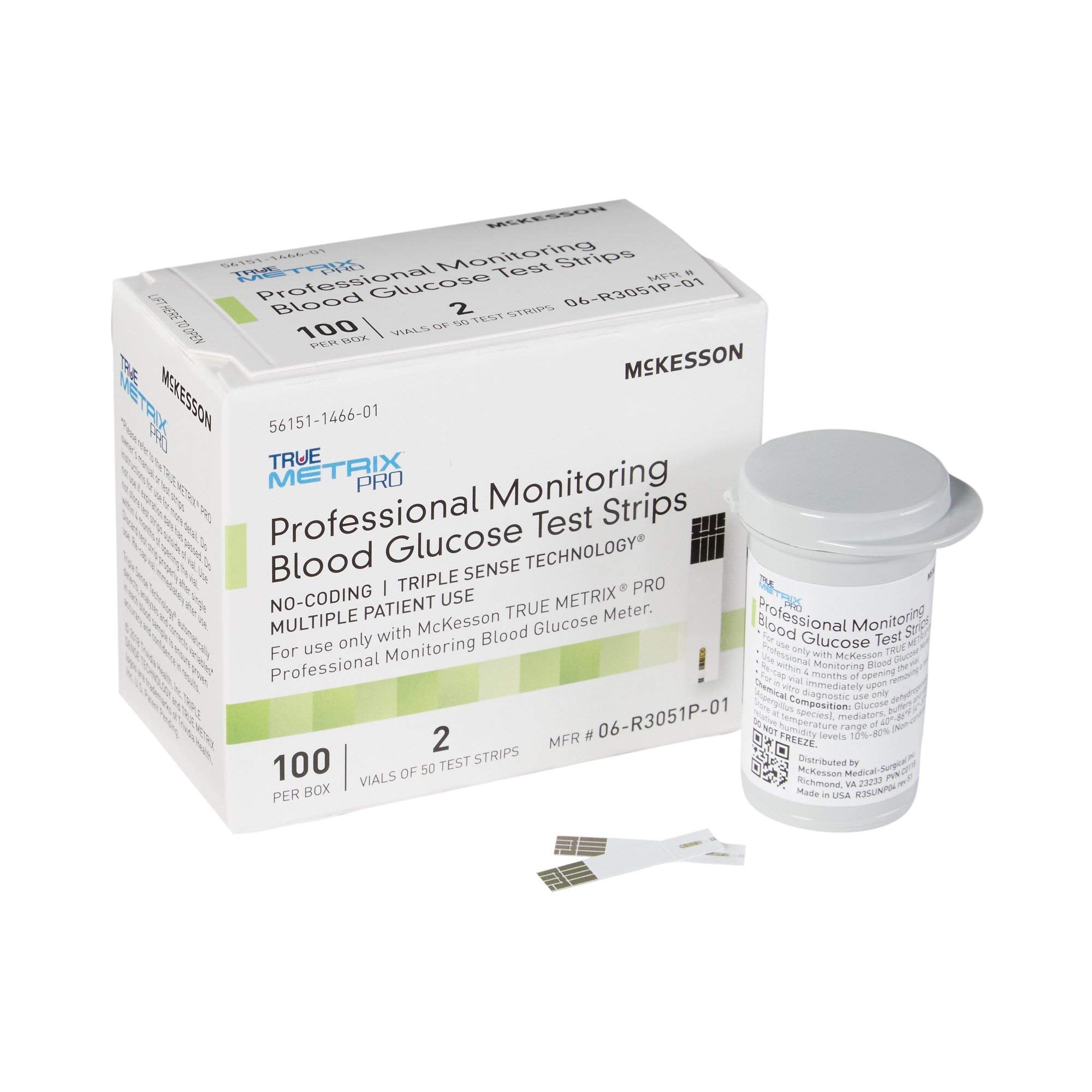 McKesson True METRIX Blood Glucose Test Strips for Diabetes [400 Strips] Professional Monitoring System, Multiple Patient Use