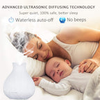 BZseed Aromatherapy Essential Oil Diffuser 550ml 12 Hours White Wood Grain Aroma Diffuser with Timer for Large Room, Home, Baby