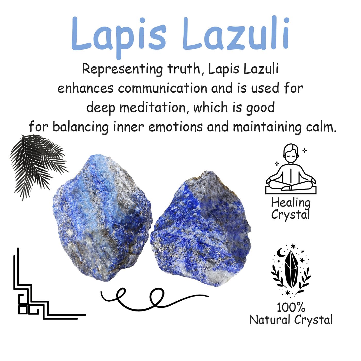 NUKAYAI 2Pcs Lapis Lazuli 1.8-2.2 Large Raw Natural Crystals Rough Stones Healing Crystal Lapis Lazuli Stone Rocks for DIY Cabbi