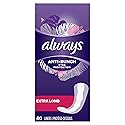 Always Anti-Bunch Xtra Protection Daily Liners Extra Long Unscented, Anti Bunch Helps You Feel Comfortable, 40 Count