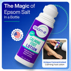 EPSOM-IT Calming Foot Lotion - Roll On Magnesium Sulfate Lotion for Tired Feet & Ankles, Topical Epsom Salt with Urea, Soften To